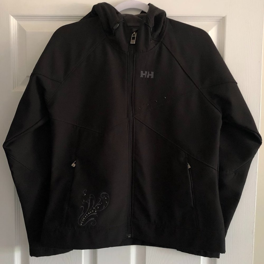 Black Helly Hansen Coat w Rhinestone details sz M